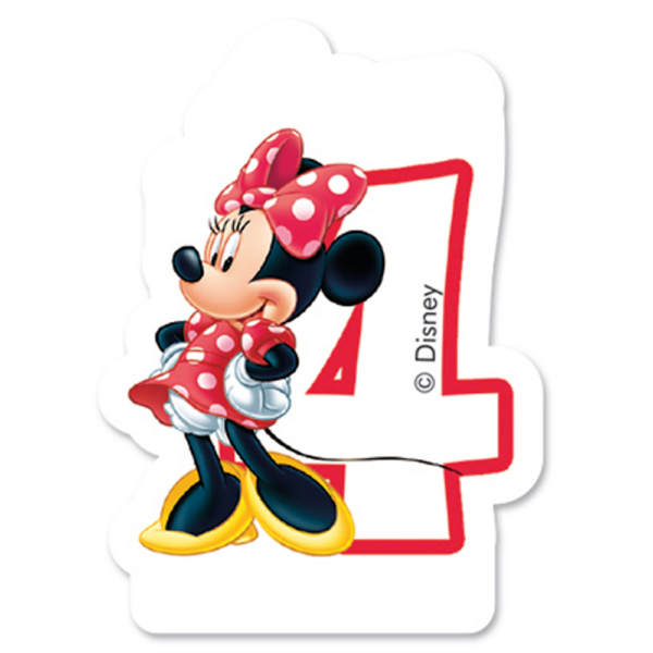 Cake candle Birthday nr. 4  - Minnie Mouse