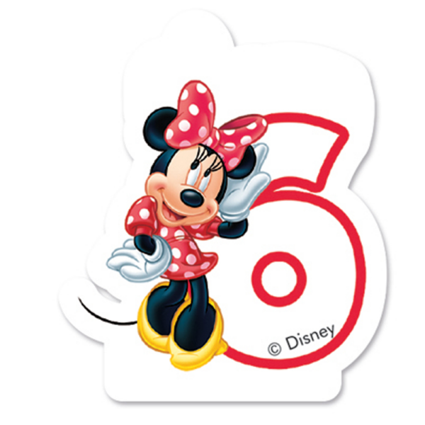 Cake candle Birthday nr. 6  - Minnie Mouse