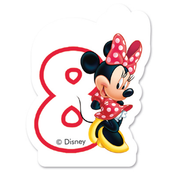 Cake candle Birthday nr. 8  - Minnie Mouse