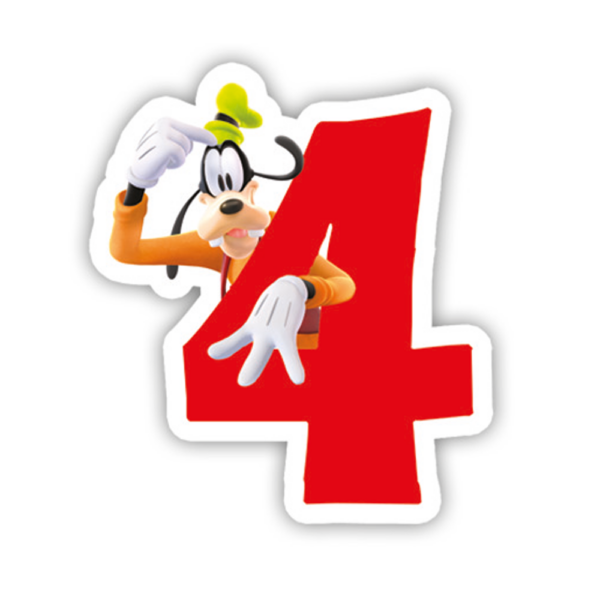 Cake candle Birthday nr. 4  - Playful Mickey