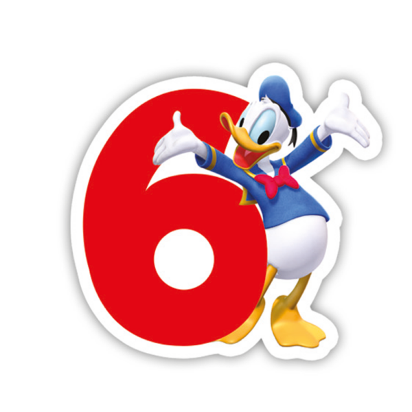 Cake candle Birthday nr. 6  - Playful Mickey