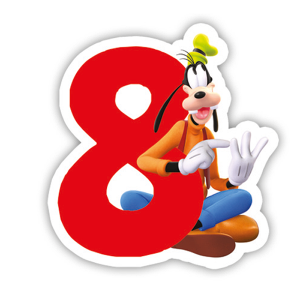 Cake candle Birthday nr. 8  - Playful Mickey