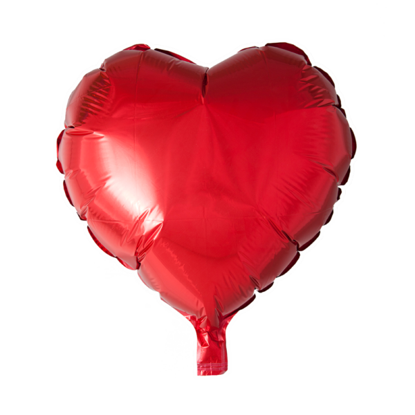 Foilballoon heartshape 18'' red  singlepacked