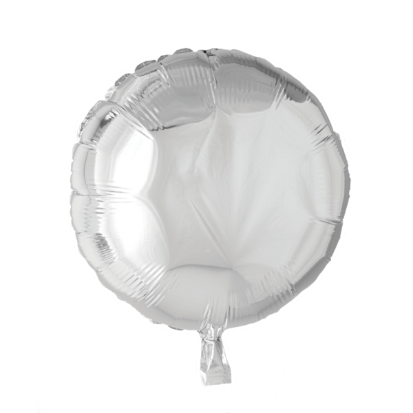 Foilballoon round 18'' silver singlepacked