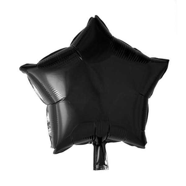 Foilballoon star 18'' black singlepacked