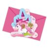 6 Die-Cut Invitations & Envelopes - Unicorn - Image 2