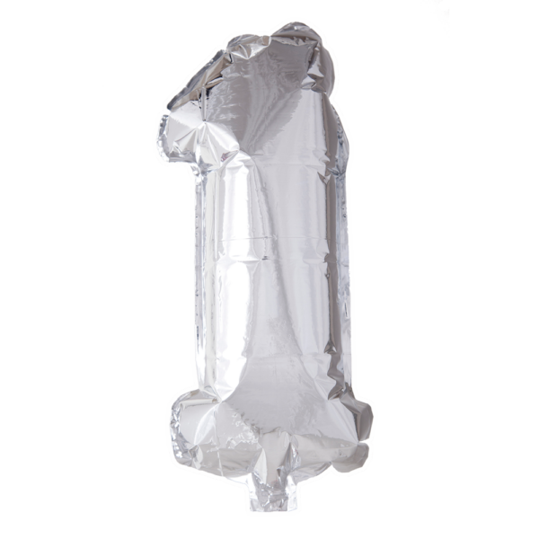 Foilballoon 16" no. 1 silver