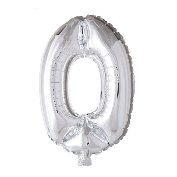 Foilballoon 16" no. 0 silver