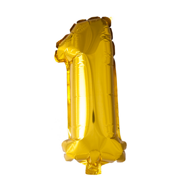 Foilballoon 16" no. 1 gold