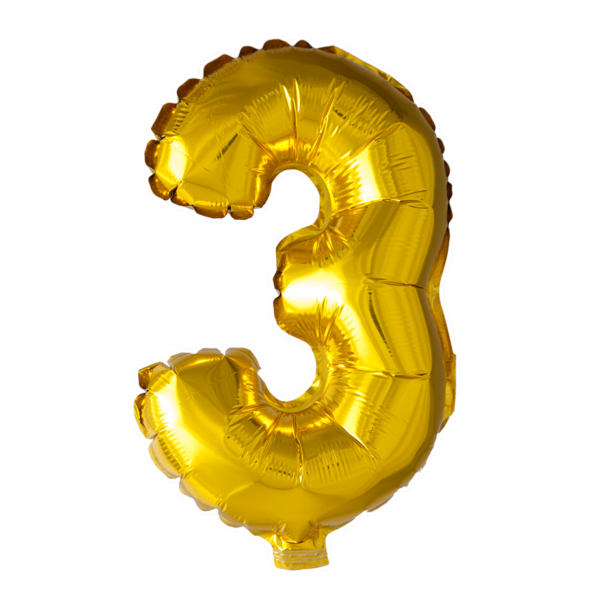 Foilballoon 16" no. 3 gold