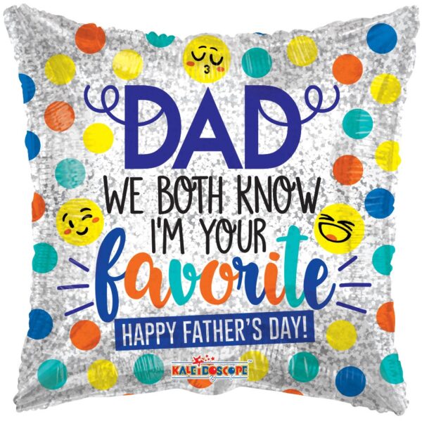 Foilballoon square 18" Dad smilies