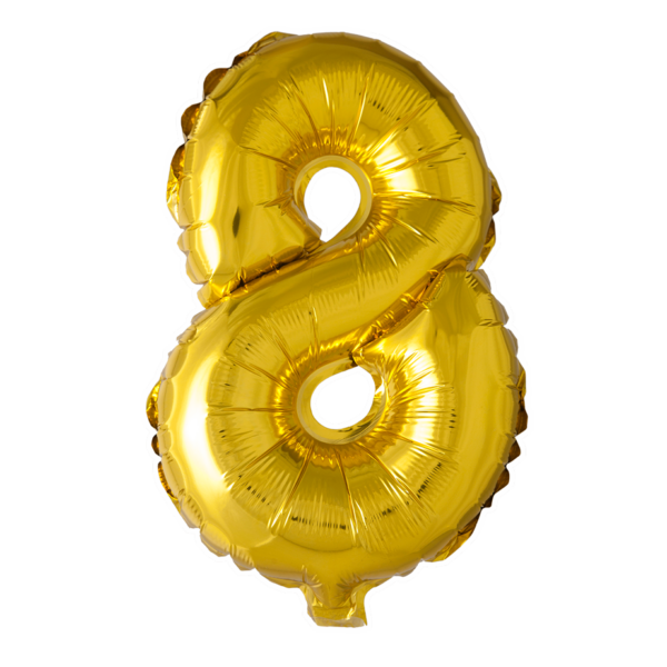 Foilballoon 16" no. 8 gold