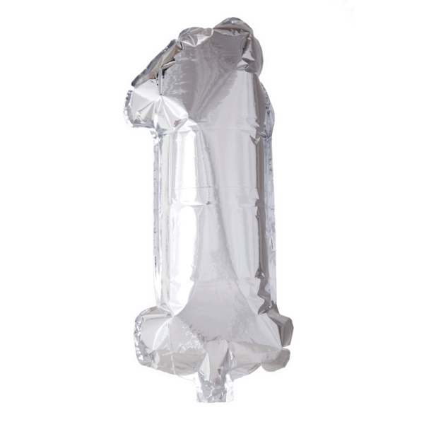 Foilballoon 40'' no. 1 silver