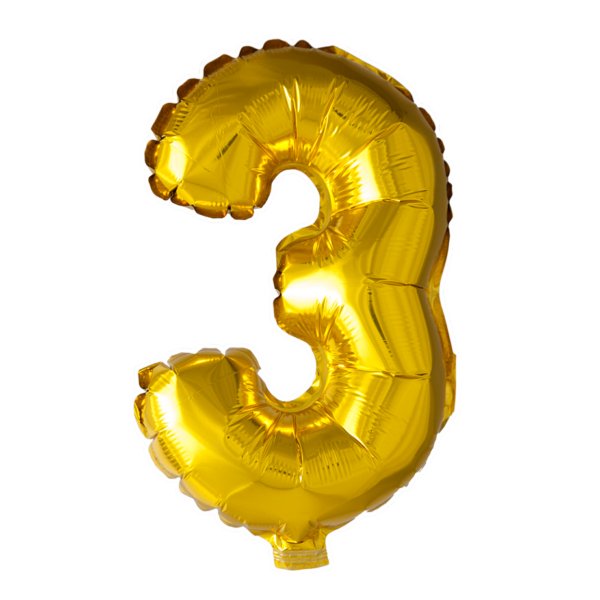 Foilballoon 40'' no. 3 gold