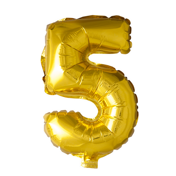 Foilballoon 40'' no. 5 gold