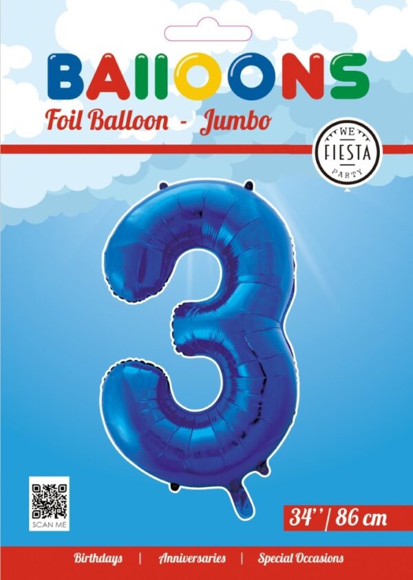 Foilballoon 34" no. 3 blue - Image 2