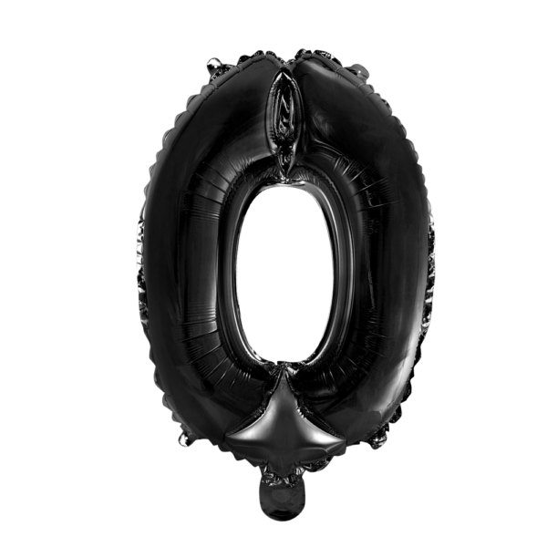 Foilballoon 16" no. 0 black