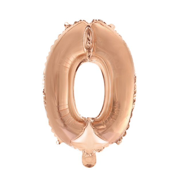 Foilballoon 16" no. 0 rose gold
