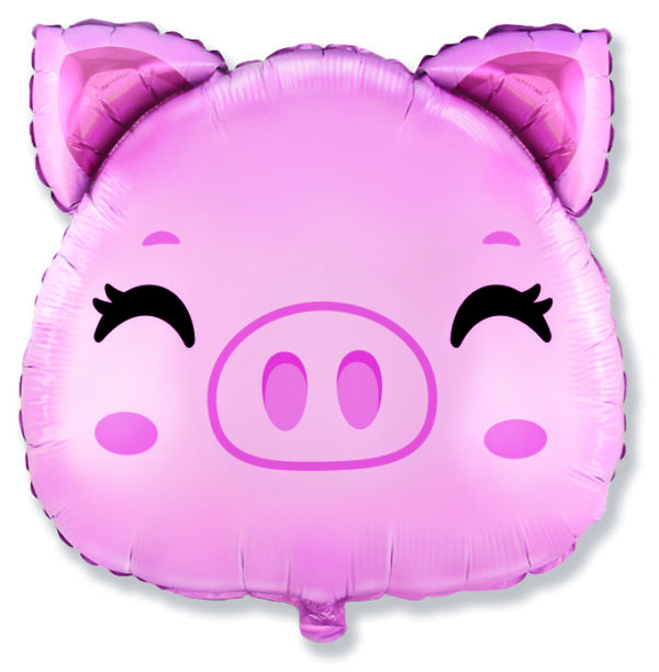 Foilballoon 24 x 24'' Pig head