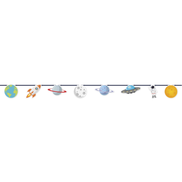 1 Paper Die-Cut Banner - Rocket Space