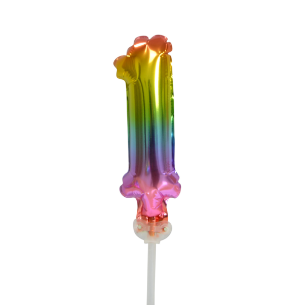 Foilballoon cake topper 5" No 1 rainbow
