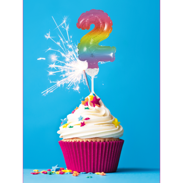 Foilballoon cake topper 5" No 2 rainbow - Image 2