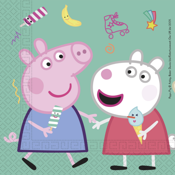 20 2-Ply Paper Luncheon Napkins 33x33cm -Peppa Pig Messy Play