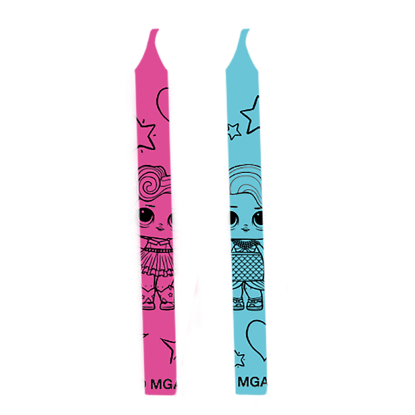 12 Candles & 12 holders Printed Birthday Candles - LOL Glitterati