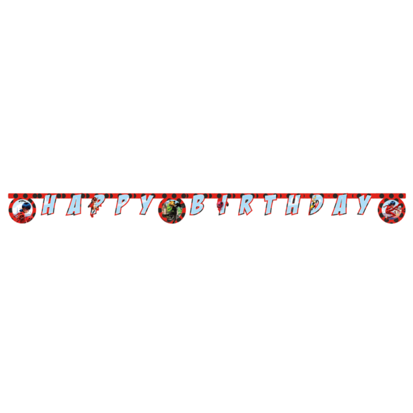 1 Happy Birthday Die-cut banner - Miraculous Ladybug