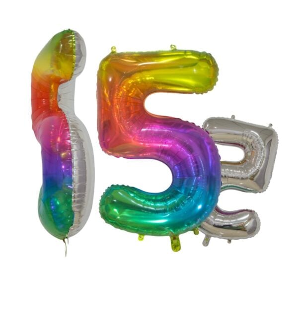 Foilballoon 30" No. 5 transparant rainbow - Image 2