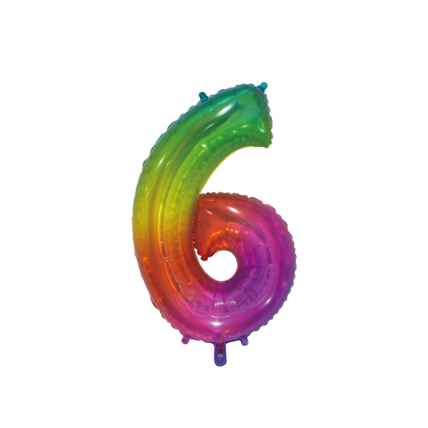 Foilballoon 30" No. 6 transparant rainbow