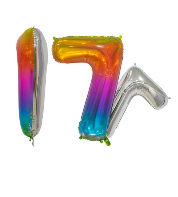 Foilballoon 30" No. 7 transparant rainbow - Image 2