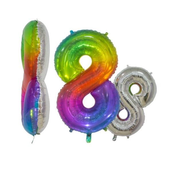 Foilballoon 30" No. 8 transparant rainbow - Image 2