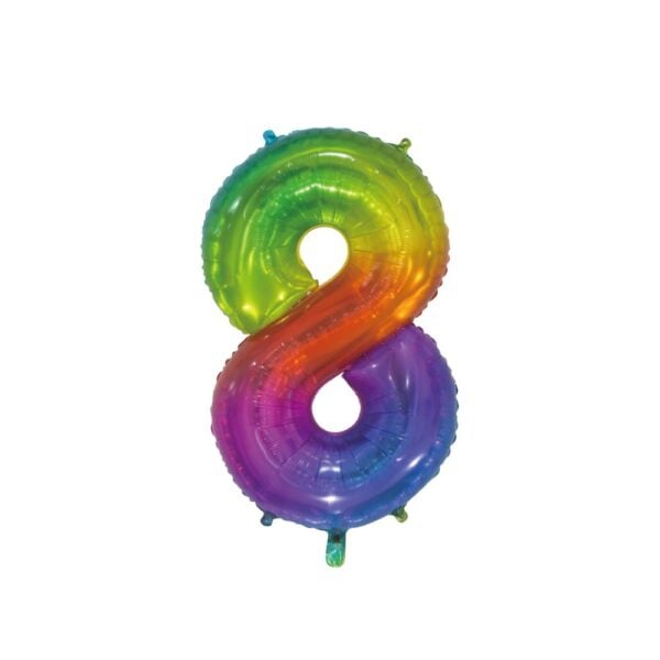 Foilballoon 30" No. 8 transparant rainbow