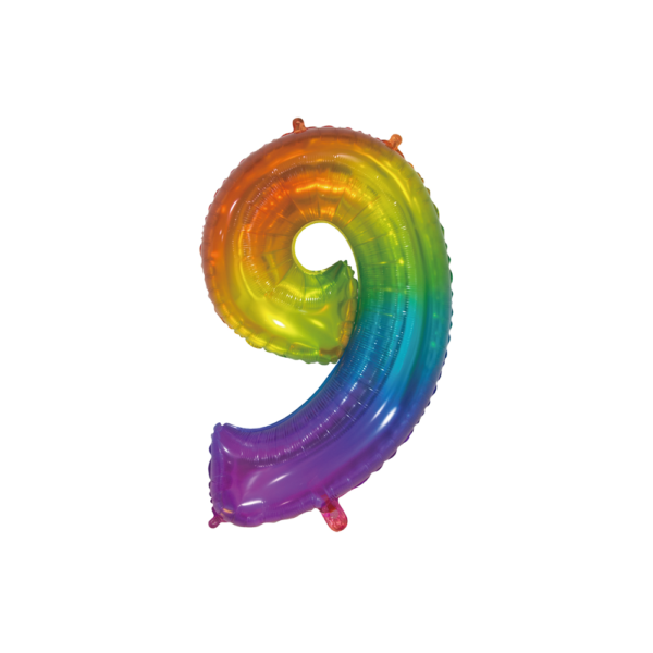 Foilballoon 30" No. 9 transparant rainbow