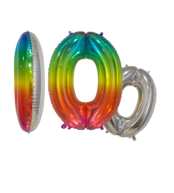 Foilballoon 30" No. 0 transparant rainbow - Image 2