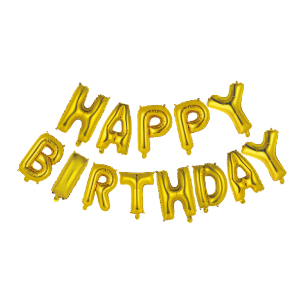 Foilballoon word 16" 'happy birthday' gold