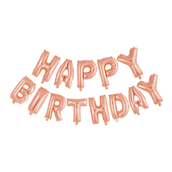 Foilballoon word 16" 'happy birthday' rose gold
