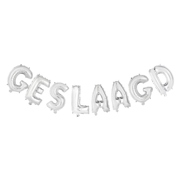 Foilballoon word 16" 'geslaagd' silver