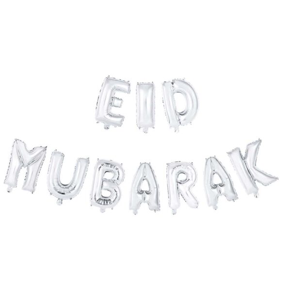 Foilballoon word 16" 'Eid Mubarak' silver
