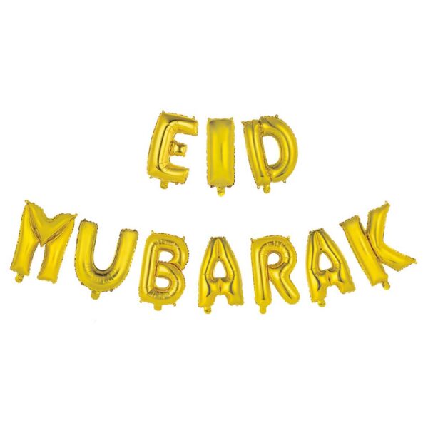 Foilballoon word 16" 'Eid Mubarak' gold