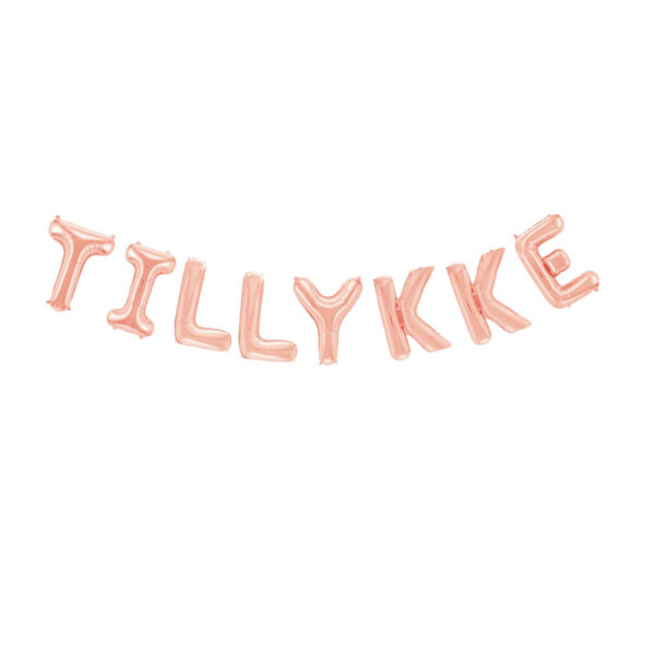 Foilballoon word 16" 'Tillykke' rose gold