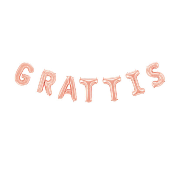 Foilballoon word 16" 'Grattis' rose gold