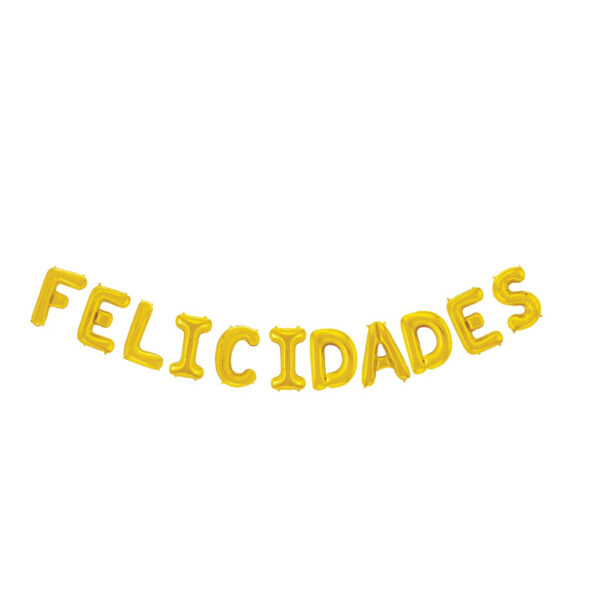 Foilballoon word 16" 'Felicidades' gold