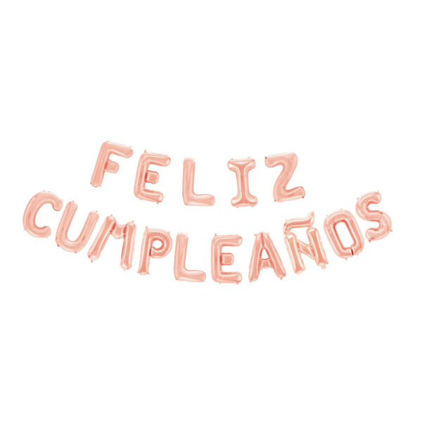 Foilballoon word 16" 'Feliz Cumpleaños' rose gold