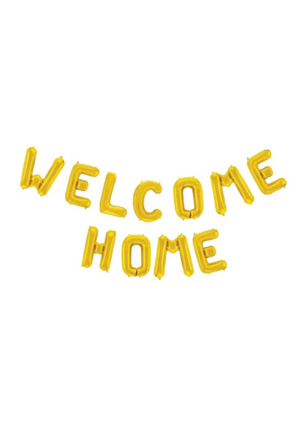 Foilballoon word 16" 'Welcome Home' gold