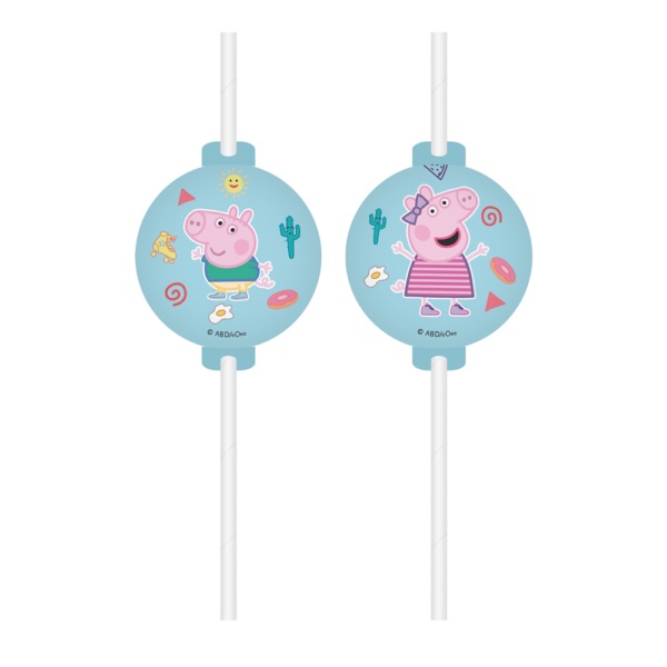 Medallion Paper Drinking Straws - FSC Peppa Pig Messy Play