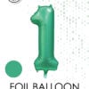 Foilballoon 34" no. 1 satin green - Image 2