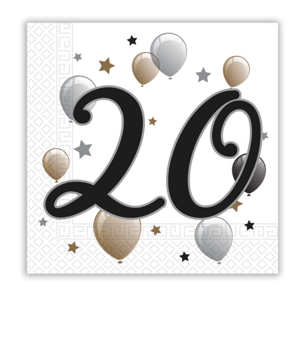 20 2-Ply Paper Luncheon Napkins 33x33cm - 20 - Milestone