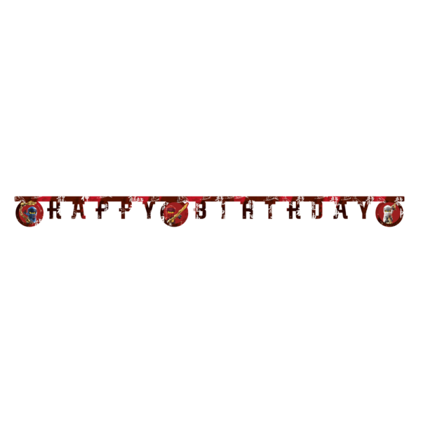 1 Die-cut Happy Birthday banner - Lego Ninjago
